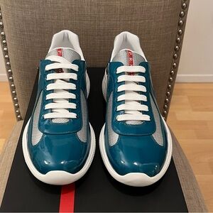 Men’s Prada America’s Cup Patent Leather Sneakers
